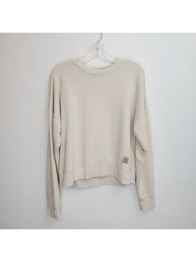 Carhartt Tencel Fiber Series loose fit oatmeal colored sweatshirt